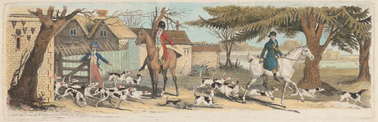 Fox-Hunting [set of three of four]: 1. Unkennelling