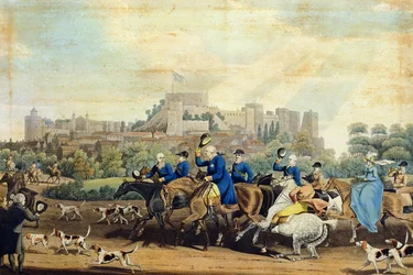 George III Returning from Hunting, engraved by M. Dubourg