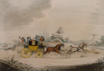 Stage Coach and Opposition Coach in Sight