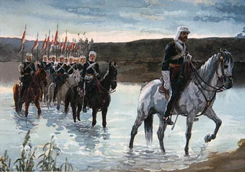 The 17th Lancers on the march in Central India in 1858