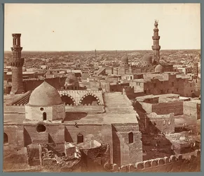 Egypt. Cairo. General View - in the background madrasa - mausoleum Umm As-Sultan Sha