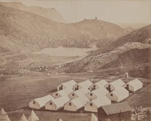 Hutted Camp with Balaclava Harbor in Distance