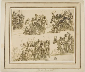 Five Sketches for the Triumph of Silenus