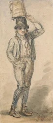 Boy Carrying a Pail on His Head