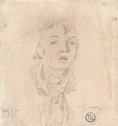 Head of a Man Wearing a Loose Scarf
