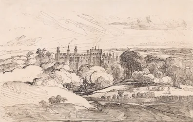 Lea Castle from above the Woods