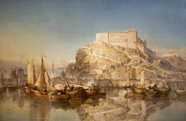 The Town and Fortress of Huy on the River Meuse, 1880