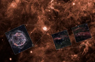 Cassiopeia A Light Echoes (Spitzer Context)