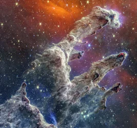 Pillars of Creation (NIRCam and MIRI Composite)