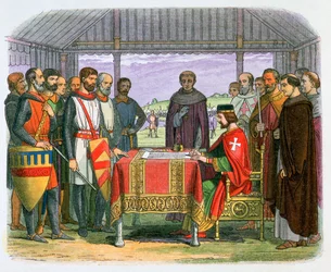 Illustration of King John Signing the Magna Carta, 19th century