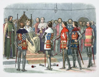 Nobles before King Richard II, Westminster, 1387, 1864