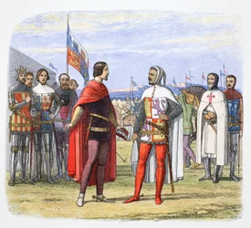 The Black Prince extorts an amnesty from Pedro the Cruel, Spain, 1367, 1864