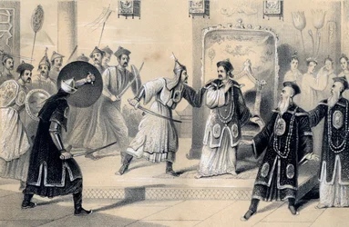 The Emperor Weit-Soong and his court, taken prisoners by the Tartars, 1847