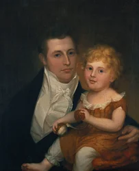 Portrait of Dr. Samuel Simes and his daughter, Mary Jane