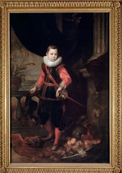 Portrait of a young man with sword