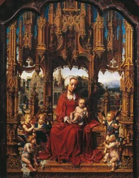 Madonna with Child and Angel Musicians, Central Panel of Malvern Triptych