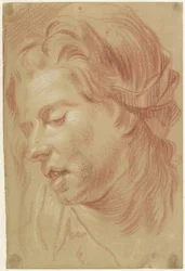 Head of a Woman with Half-Open Mouth