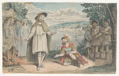 Centurion of Capernaum Kneels Before Christ