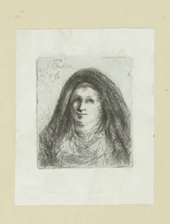 Adult Woman with Headscarf (The Compleat Work of Etchings by John Chalon)