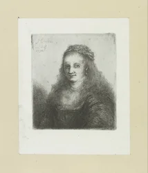 Woman with a Pearl Necklace in Her Hair (The Complete Work of Etchings by John Chalon series)