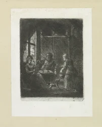 Living room with couple