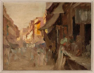 Agra - Street Market in the Evening. From a Journey to India