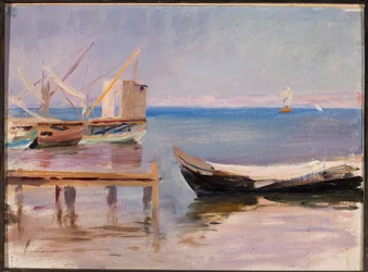 Boats by the shore. From a journey to Constantinople