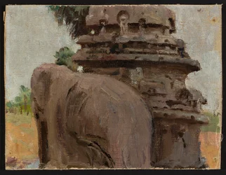 Mahalipur - Pagoda carved into the rock. From a journey to India