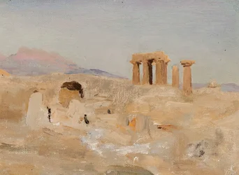 Temple of Apollo and Parnassus in Corinth. From a Journey to Greece