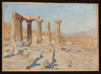 Temple of Apollo and Parnassus in Corinth. From a journey to Greece