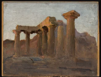 Temple of Apollo in Corinth at Sunrise. From a Journey to Greece