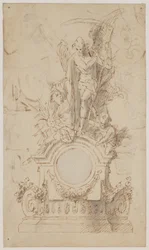 Design for a Decorative Clock with Saturn and Angels