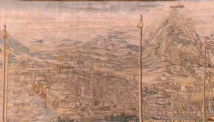 Series The Conquest of Tunis; Review of the Troops at Barcelona. Second tapestry in the series. 1543-1548.