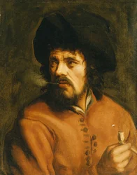 A Man Smoking a Clay Pipe