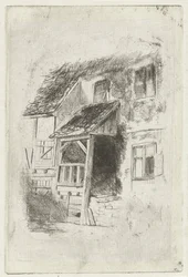 Facade of a House with a Covered Entrance