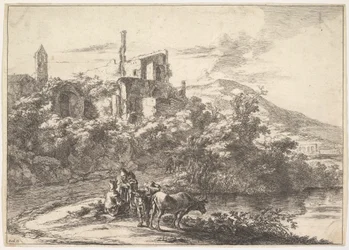 The Two Cows by the Water