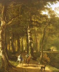 Travellers on a Path in a Wooded Landscape