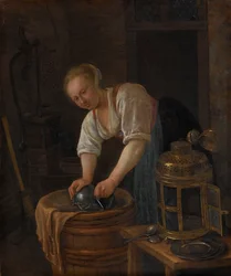 Woman Scouring Metalware