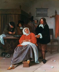 A Man Offering an Oyster to a Woman