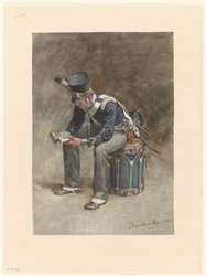 Seated Reading Drummer of the Infantry