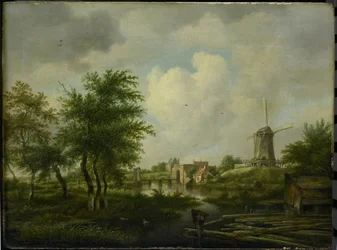 The Dilapidated Wall in Amsterdam with the Weteringpoort, Seen over the Buitensingel