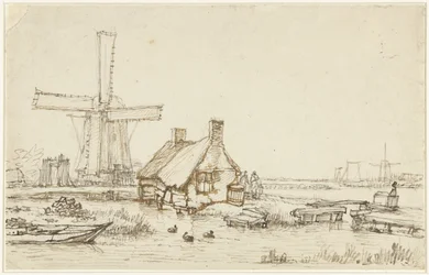 Landscape with Houses and Windmill