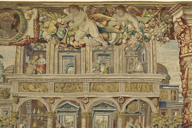 Palace and Musician Angel (detail)