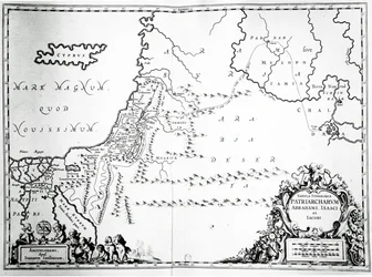 Map of the Travels of Abraham, Isaac and Jacob, 1652