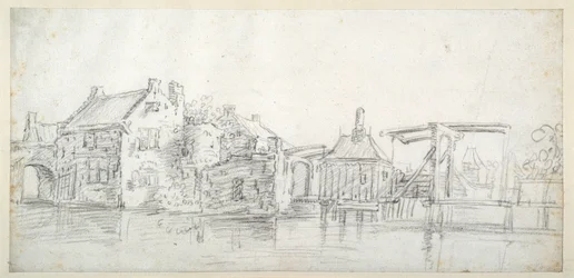 A Canal with Buildings, Including a Toll House and a Toll Bridge, c.1650