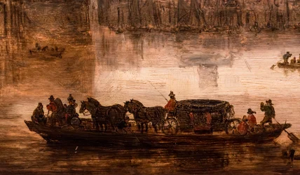 A Large Ferry with a Four-Horse Coach, Detail
