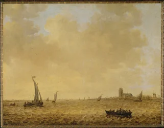 Seascape. View of Dordrecht in the Background