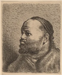Bust of a Man with Thick Lips