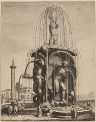 The Fountain and the Column of Trajan in Rome