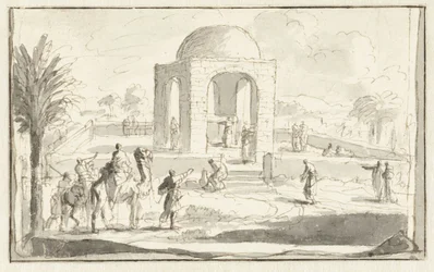 View of a Mosque or Temple in the Desert